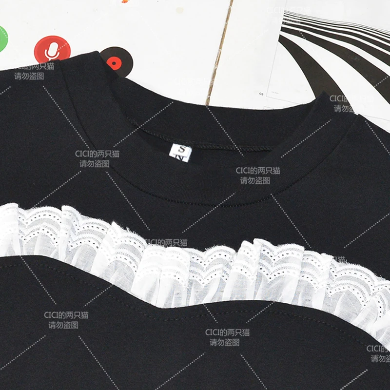 Наряд K-pop женские кружевные топы танцевальный наряд черная праздничная одежда