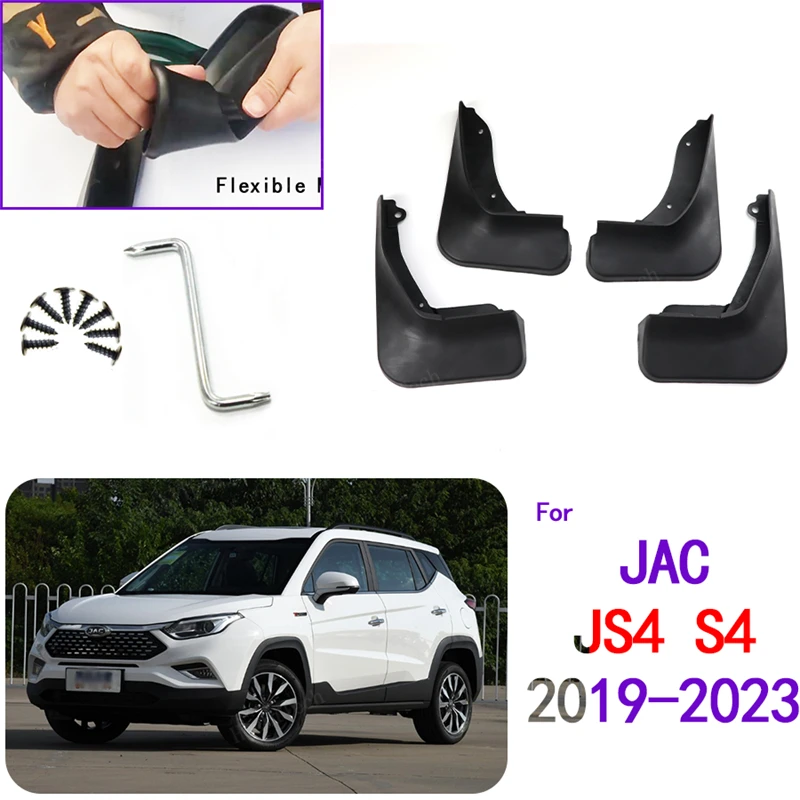 

4Pcs/set Plastic Splash Guards Fender Mud Flaps Mudguards For JAC JS4 Refine S4 T60 Sei 4 iEVS4 Sehol X4 2019-2023 Mudflaps