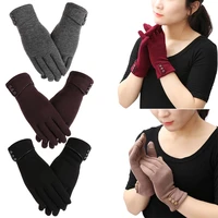 women winter warm windproof graceful skiing gloves driving mittens touch screen gloves plus velvet