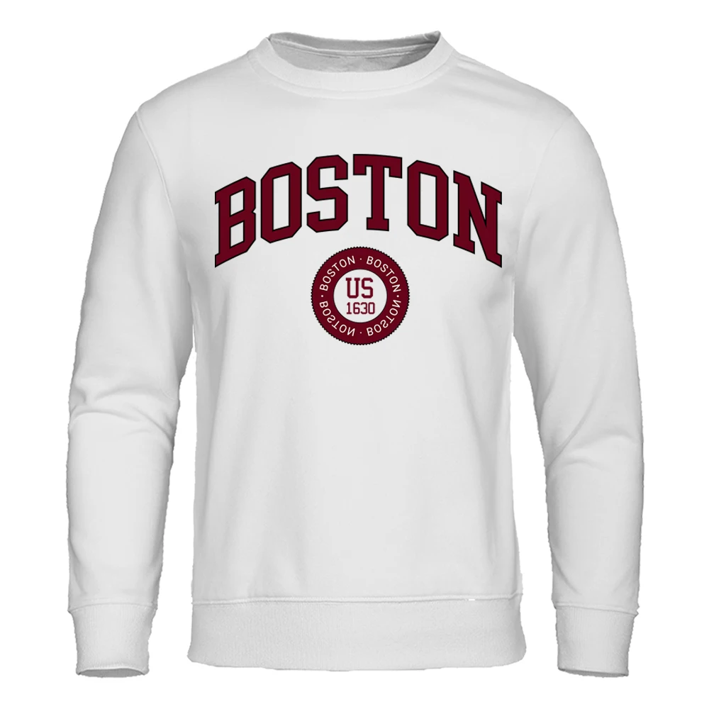 

Boston City Us Founded In 1630 Men Hoodie Designer Fleece Clothes Fleece All-Match Hoodies Fashion Comfortable Streetwear Male