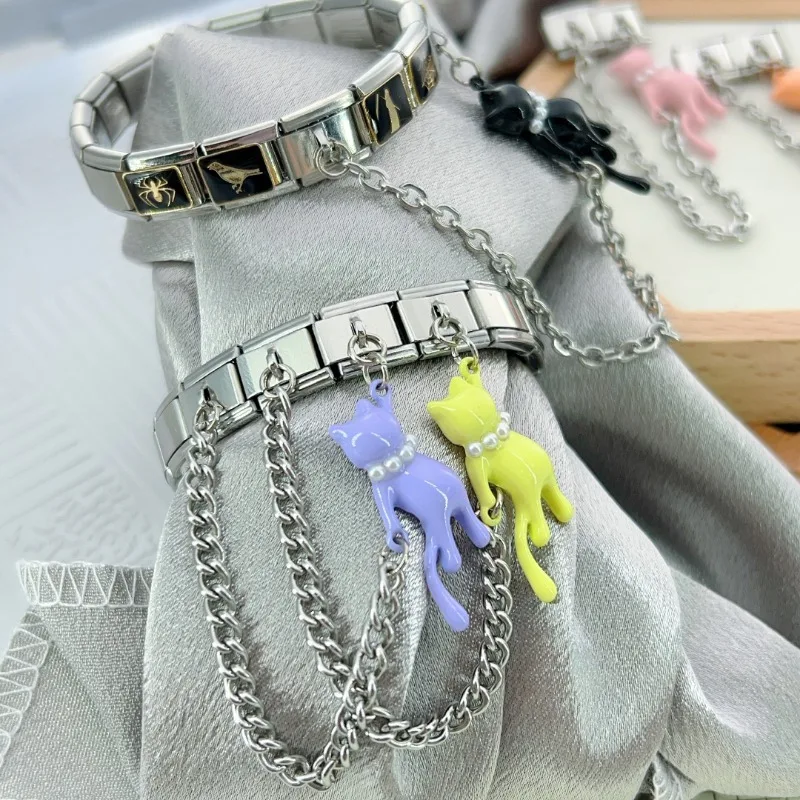 Цепочка с котом из нержавеющей стали 9 мм