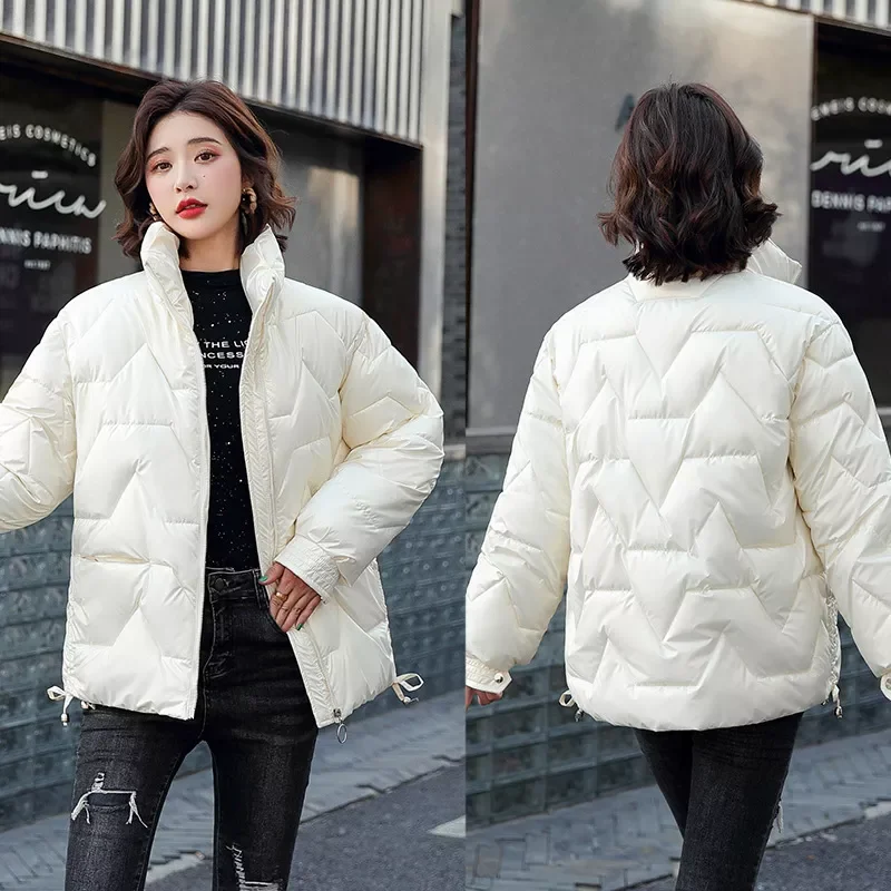 New2022 collar short bright face down jacket for women 2021 winter new small leisure short jacket 966