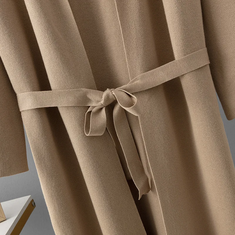 Элегантные однотонные вязаные комплекты из 2 предметов женские трикотажные