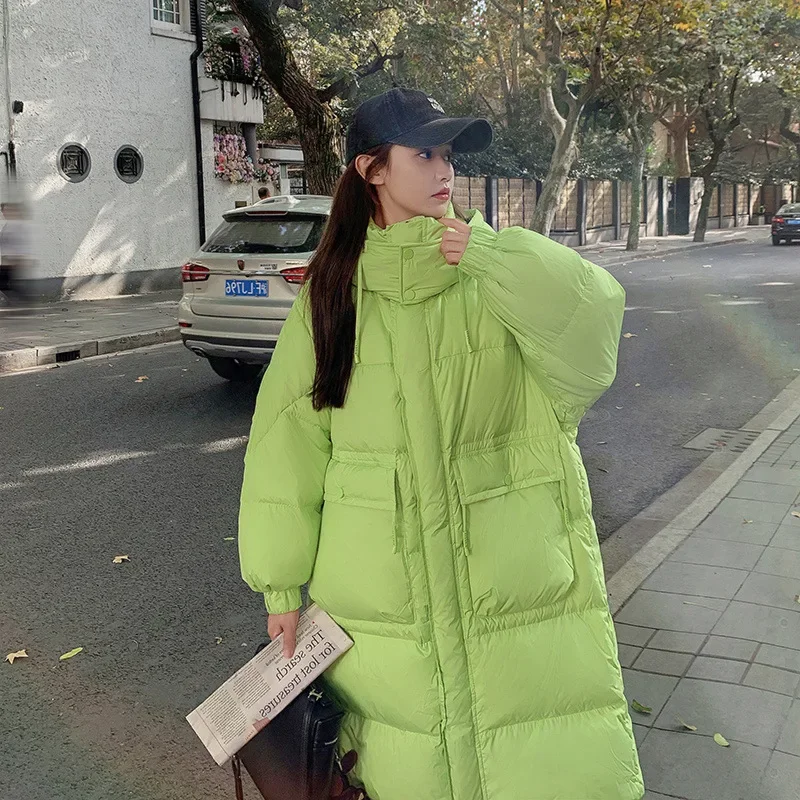 Женский Универсальный пуховик для похудения свободный крой длинные рукава