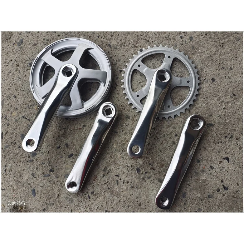 Single Speed 152mm Silver Crankset 40T Aluminum Alloy Crank 