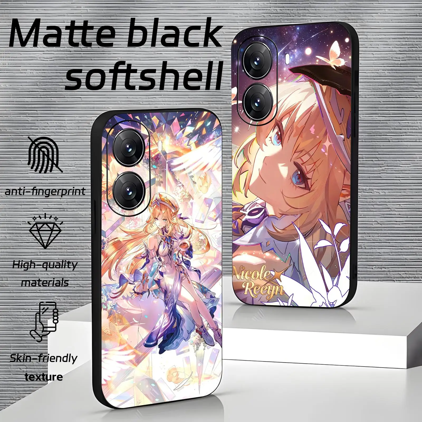 Фото Чехол для телефона Xiaomi POCO M7 M6 M5 X8 X7 X6 F8 F7 F6 Pro 5G, мягкий черный противоударный чехол Genshin Impact Nicole Reeyn №1