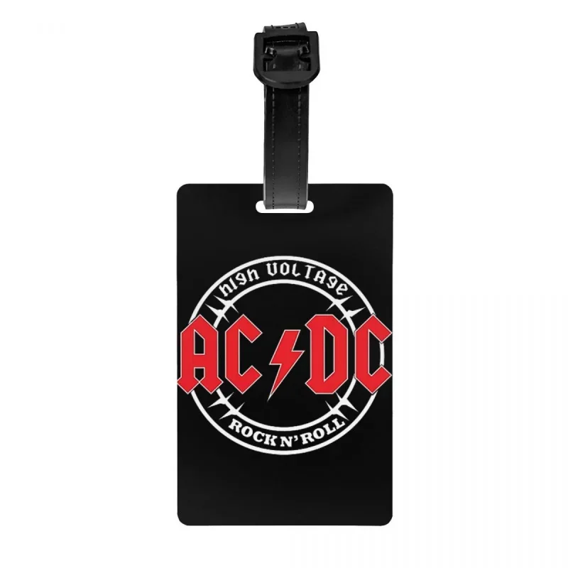 

Винтажная бирка для багажа Rock AC DC на заказ с именной картой, жесткая металлическая Обложка для музыкальной группы, идентификационная бирка для чемодана, дорожной сумки