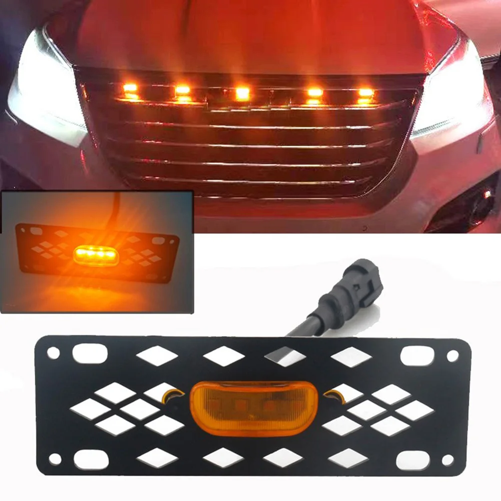 

Car Mid-grid Led Small Yellow Light Amber Bracket, Mid-grid Daily Small Lamp Bead With Bracket Suitable For Toyota Front Grille