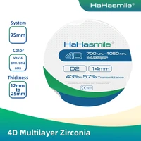 hahasmile 4d multilayer 95 d2 anterior teeth dentist restorative tooth whitening translucency hardness 1250hv fixed zirconia