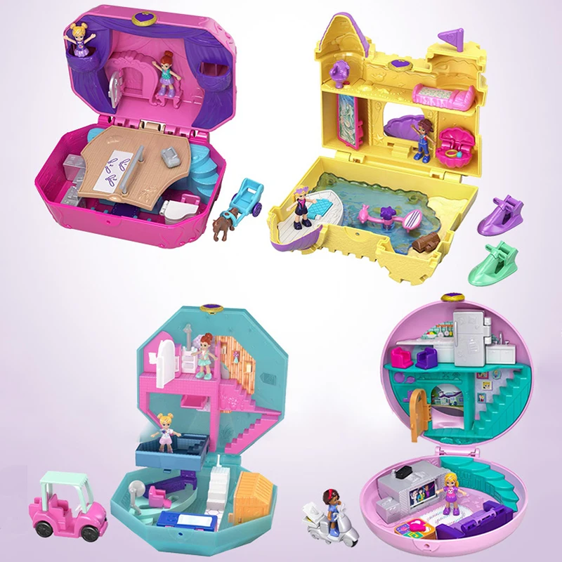 Оригинальная мини-кукла с сокровищами Polly Pocket World аксессуары для девочек принцесс