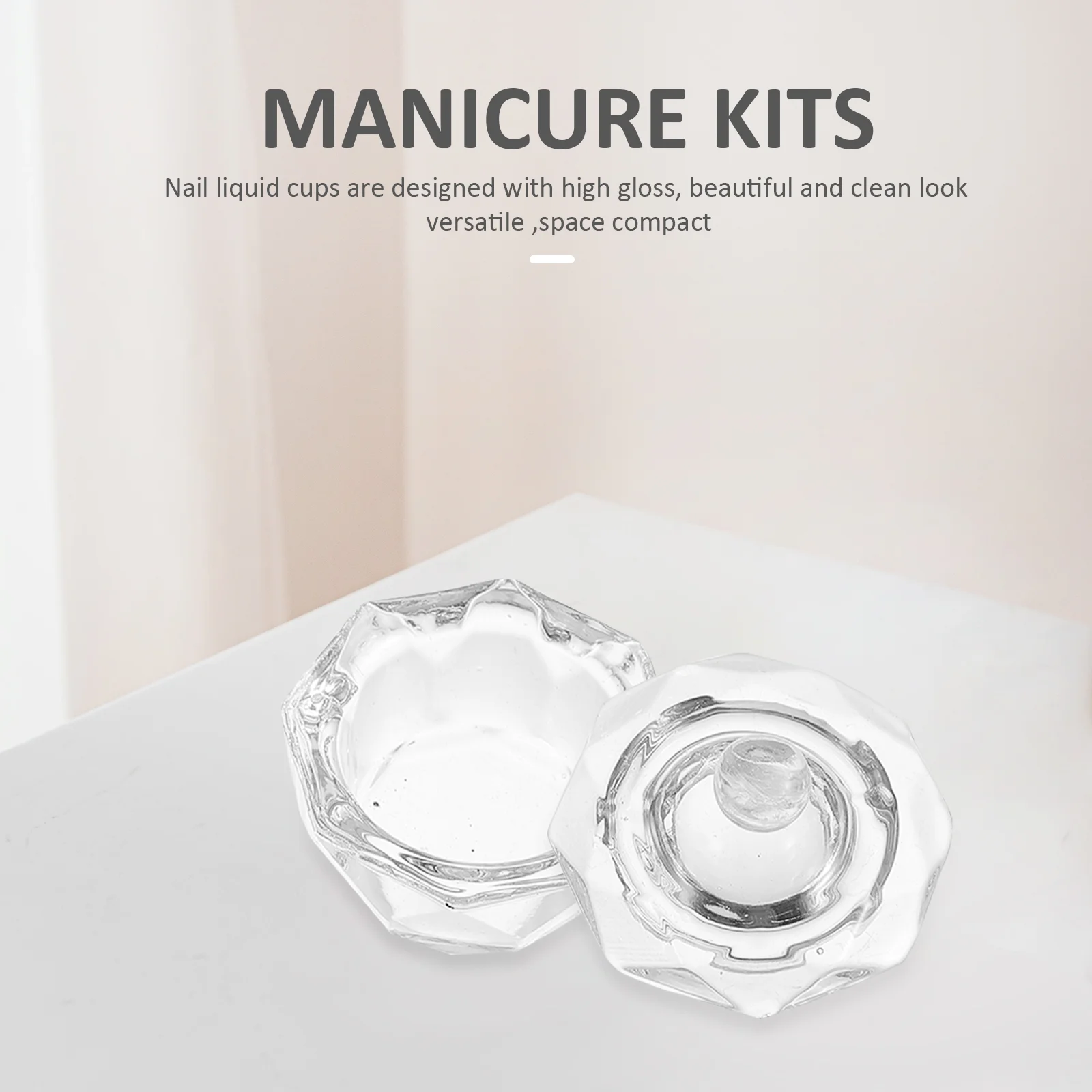 2 шт. хрустальная чашка для ногтей мини-кристаллы инструменты прозрачный
