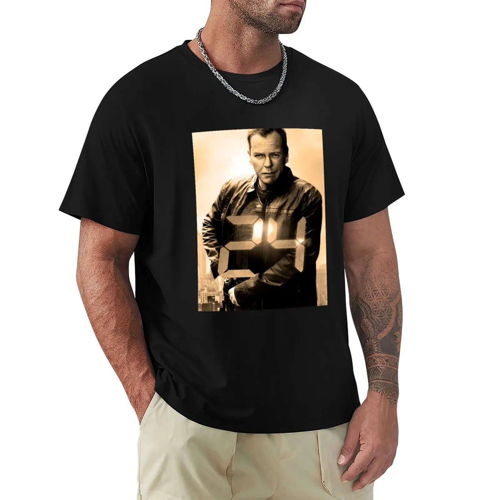 Футболка Jack Bauer 24 однотонные топы футболка с рисунком мужская тренировочная