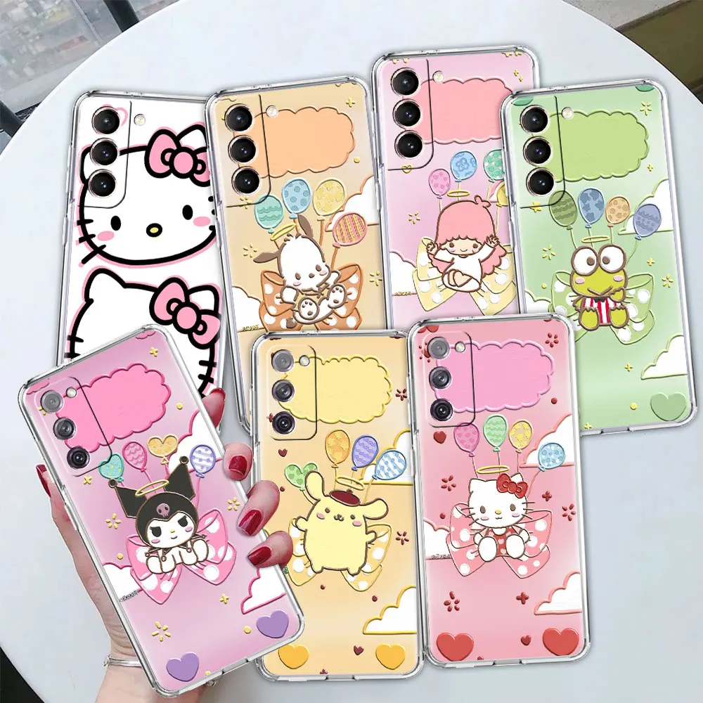 

Soft Case For Samsung Galaxy S22 S21 S10 Plus Note 20 Ultra 10 9 S20 FE Transparent Phone Cover Fundas Japanese HelloKitty