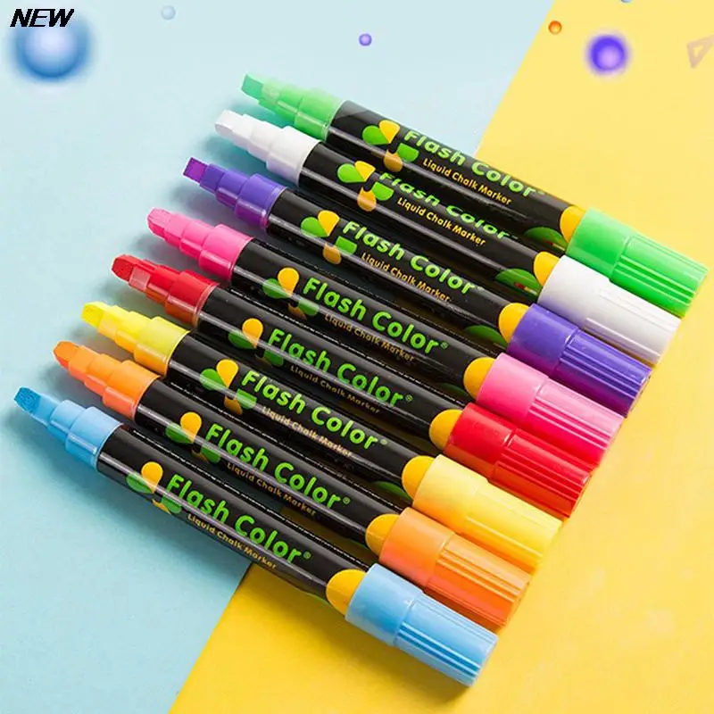 

Fluorescent Board Special Pen, Marker Pen Flash Color Pen Pop Pen Luminous Blackboard Pen Water-Based Erasable Highlighter Pen