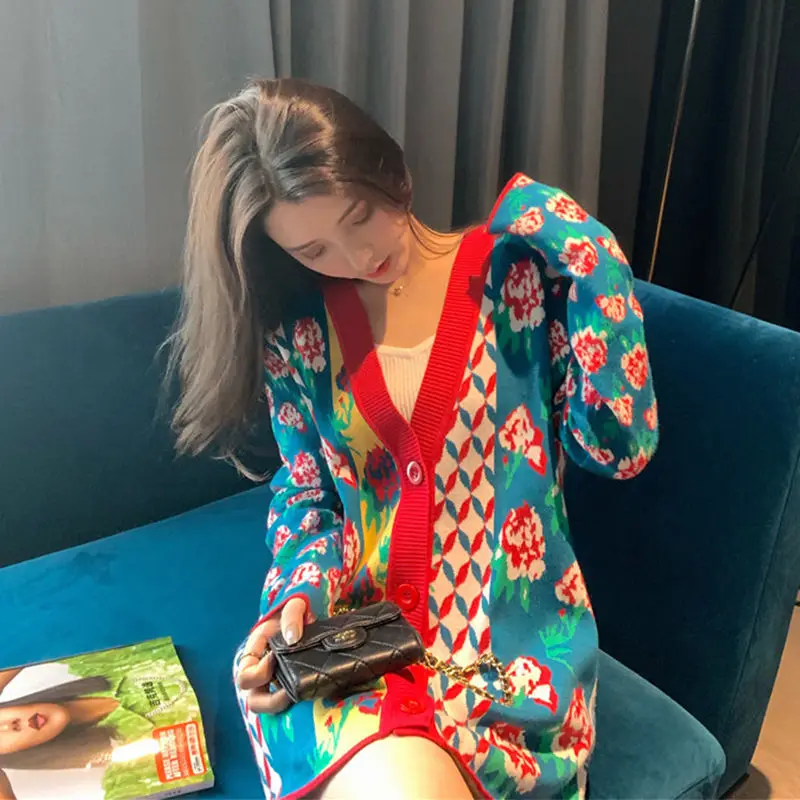 

Outer Cardigan Women's New Loose Outer Wear Korean Style Spring and Autumn Thin Knitted Sweater Coat