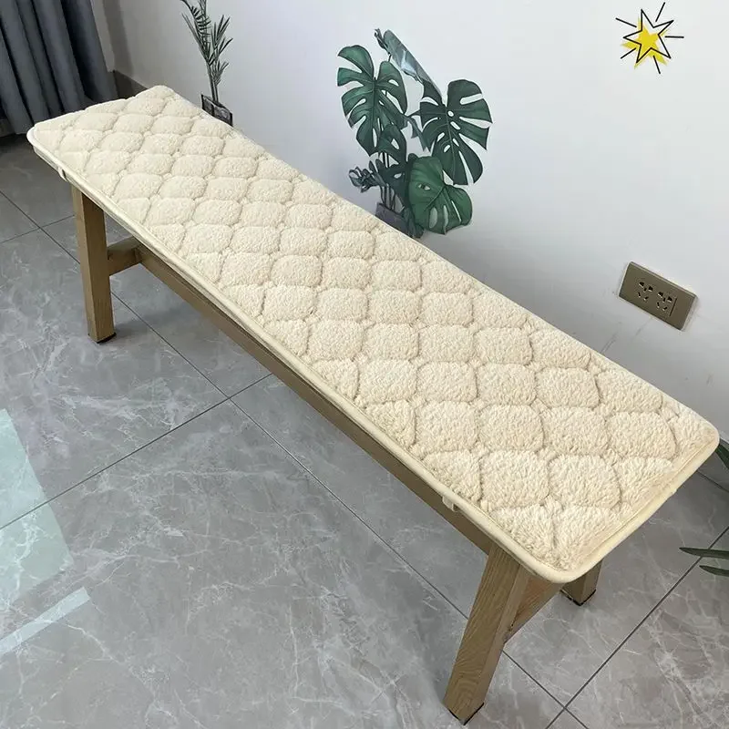 Зимняя плотная теплая плюшевая длинная подушка для скамьи из красного дерева