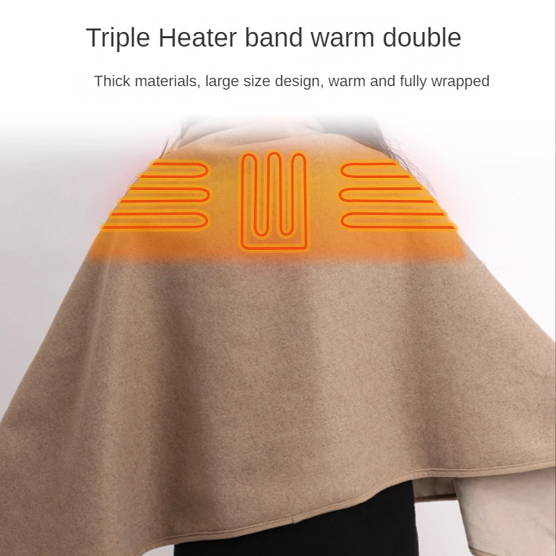Electric Heating Shawl USB Electric Heating Blanket Washable Temperature Control Cold-Proof Keep Warm and Emit Heat Shawl