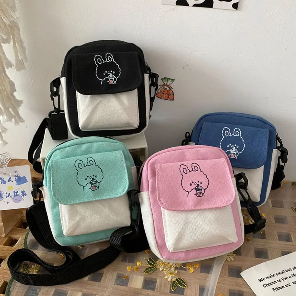 

Холщовая женская сумка для телефона с мультяшным принтом, мессенджер на плечо, Модный Цветной кошелек с клапаном, Повседневная Дамская сумо...