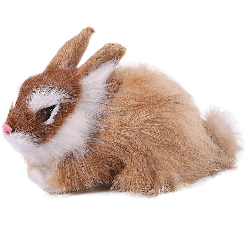 

15Cm Mini Realistic Cute Plush Rabbits Fur Lifelike Animal Easter Bunny Simulation Rabbit Toy Model Birthday Gift