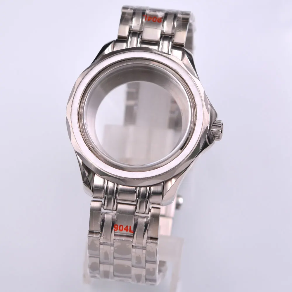 

41mm Watch Case FIT Seiko NH35 NH36 PT5000 ETA2824 2836 Miyota 8205 8215 821A movement Stainless steel Strap Sapphire glass Case