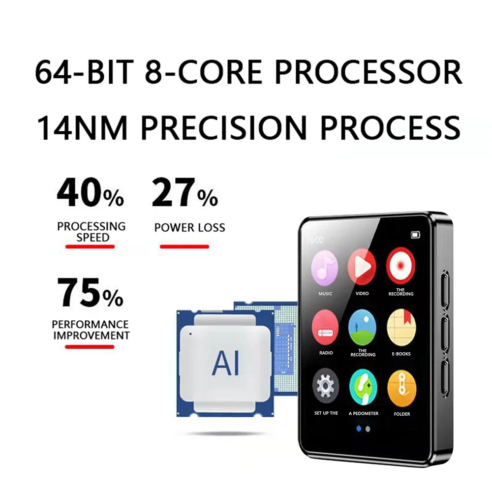 Студенческий MP3-плеер bluetooth Спортивная электронная книга формата Mp4 Fm1.8 дюймов с