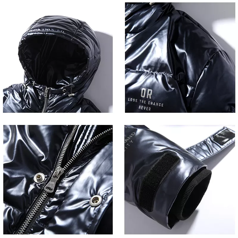 Men Windproof Thick Hooded Windbreaker Coat Men Casual Fashion Parkas Men 3XL Brand Down Jacket  Men Winter Warm Jacket