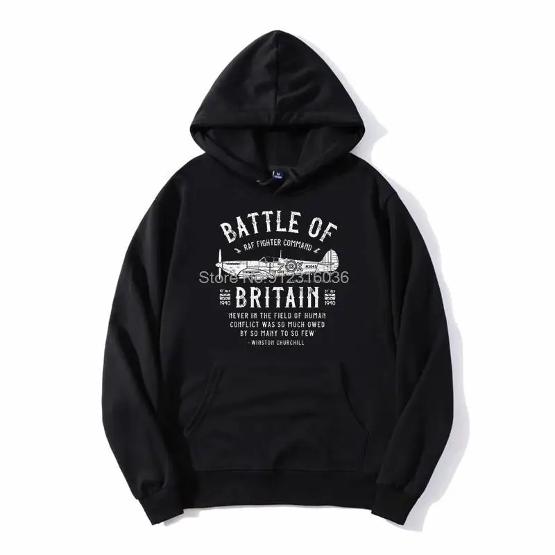 

Battle of Britain The Few - Winston Churchill Spitfire Hoodie Men Unisex Hooded Sweatshirt Hip Hop Oversized Sweter Streetwear