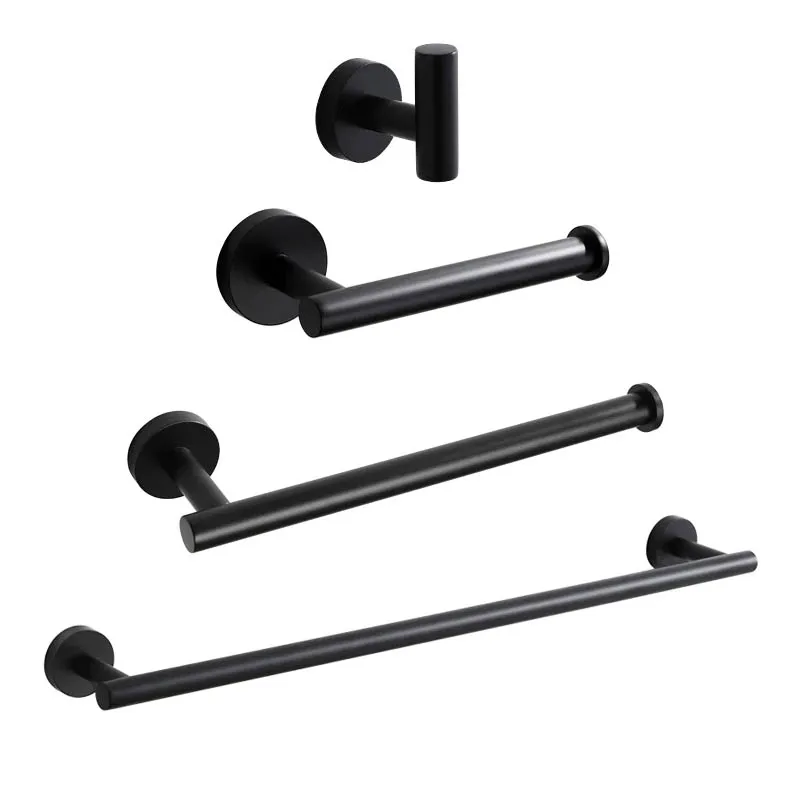 

Hand Towel Bar Bathroom Towel Holder Robe Hook Toilet Paper Holder SUS304 Stainless Steel Wall Mount Matt Black/Polished Steel