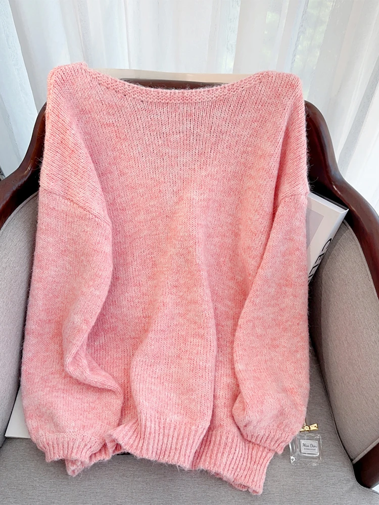 Женский пуловер с розовым бантом свитер в стиле Харадзюку свитера большого