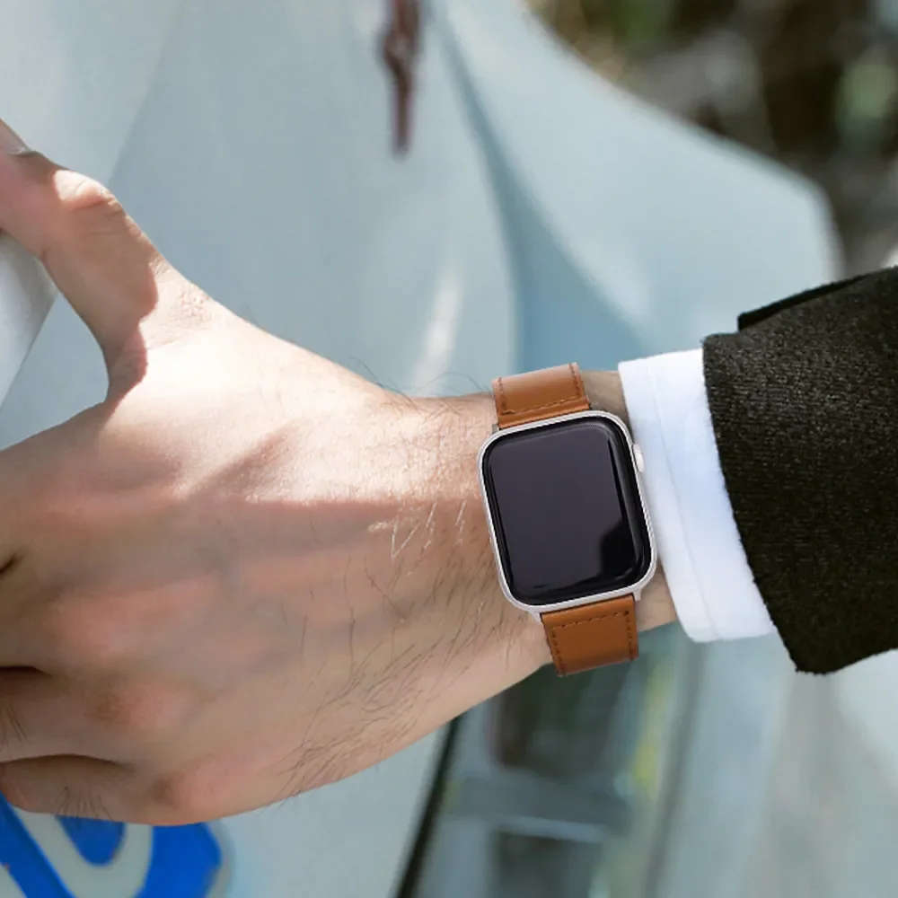Leather Strap for Apple Watch Band 45mm 44mm 40mm 41mm 38mm 42mm 49mm Bracelet Belt Watchband iWatch series 8 7 6 5 se 4 Ultra