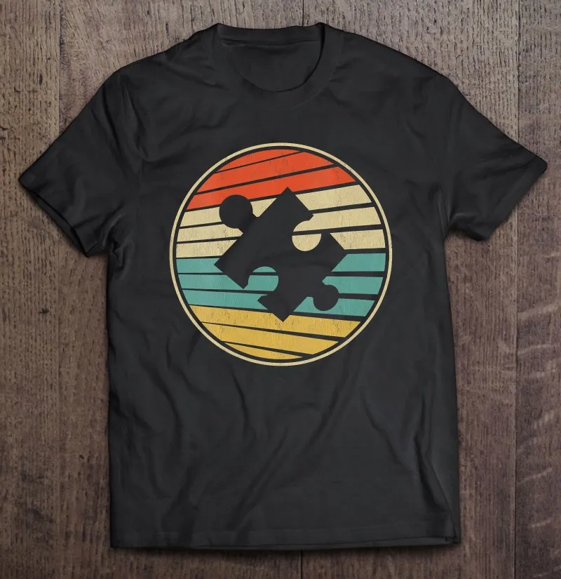 

Женская Винтажная футболка с коротким рукавом, с принтом в виде знаков аутизма