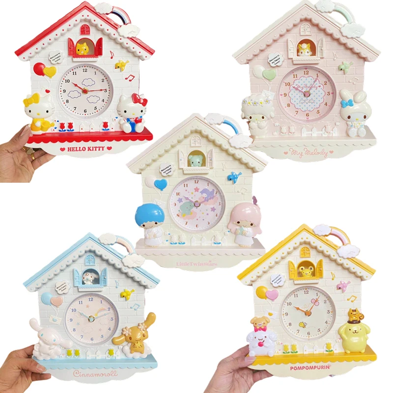 

Kawaii Anime Cinnamorol My Melody Kittys Onpompurin Littletwinstars Living Room Bedroom Decoration Wall Mounted Swing Clock