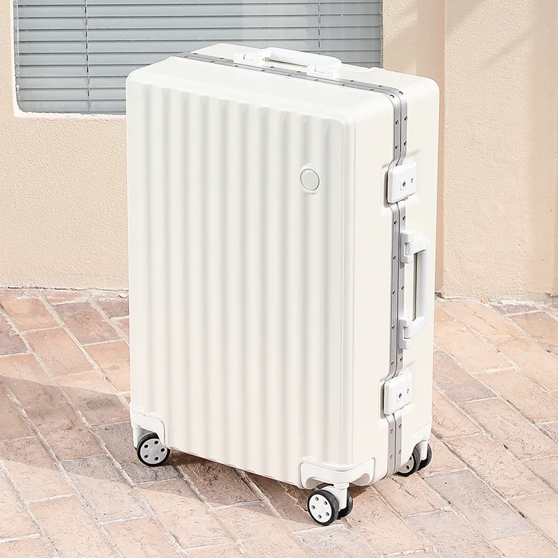 Красивый чемодан, маленький 20-дюймовый чемодан на колесиках, алюминиевая рамка, универсальный чемодан на колесиках, мужской кожаный чемодан с паролем