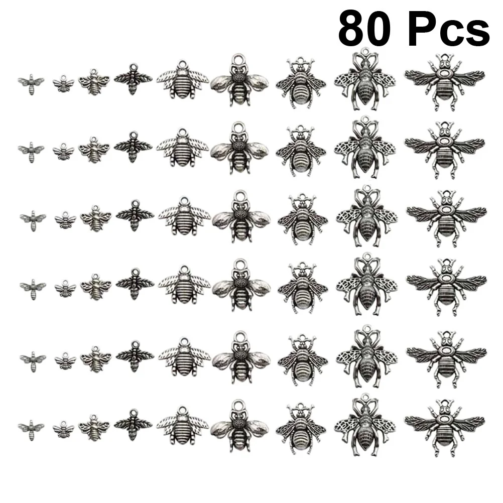 80 Pcs Alloy Pendant Charm Jewelry Making Pendants DIY Charms Kits Vintage Necklace Sets