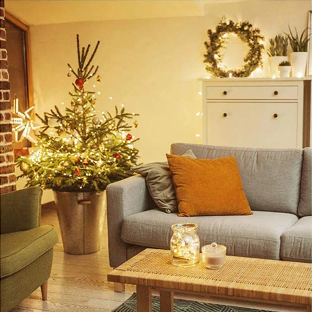 

2m 20 LED Copper Wire String Light Christmas Garland Decor Battery Powered Lamp Wedding Home Indoor Decoration