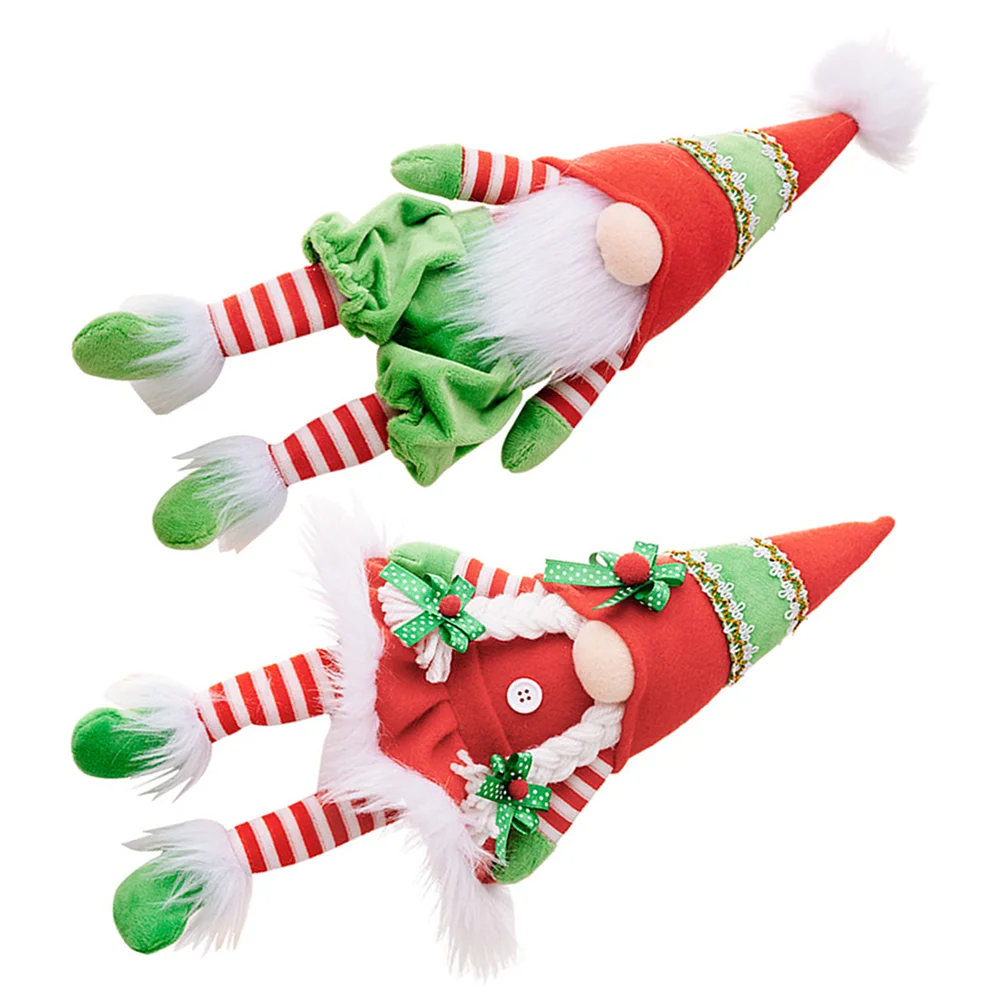 

2 Pcs Christmas Ornaments Desktop Gnome Decors Filling Pp Cotton Party Gifts Stuffed Male Centerpieces For Tables Lovely