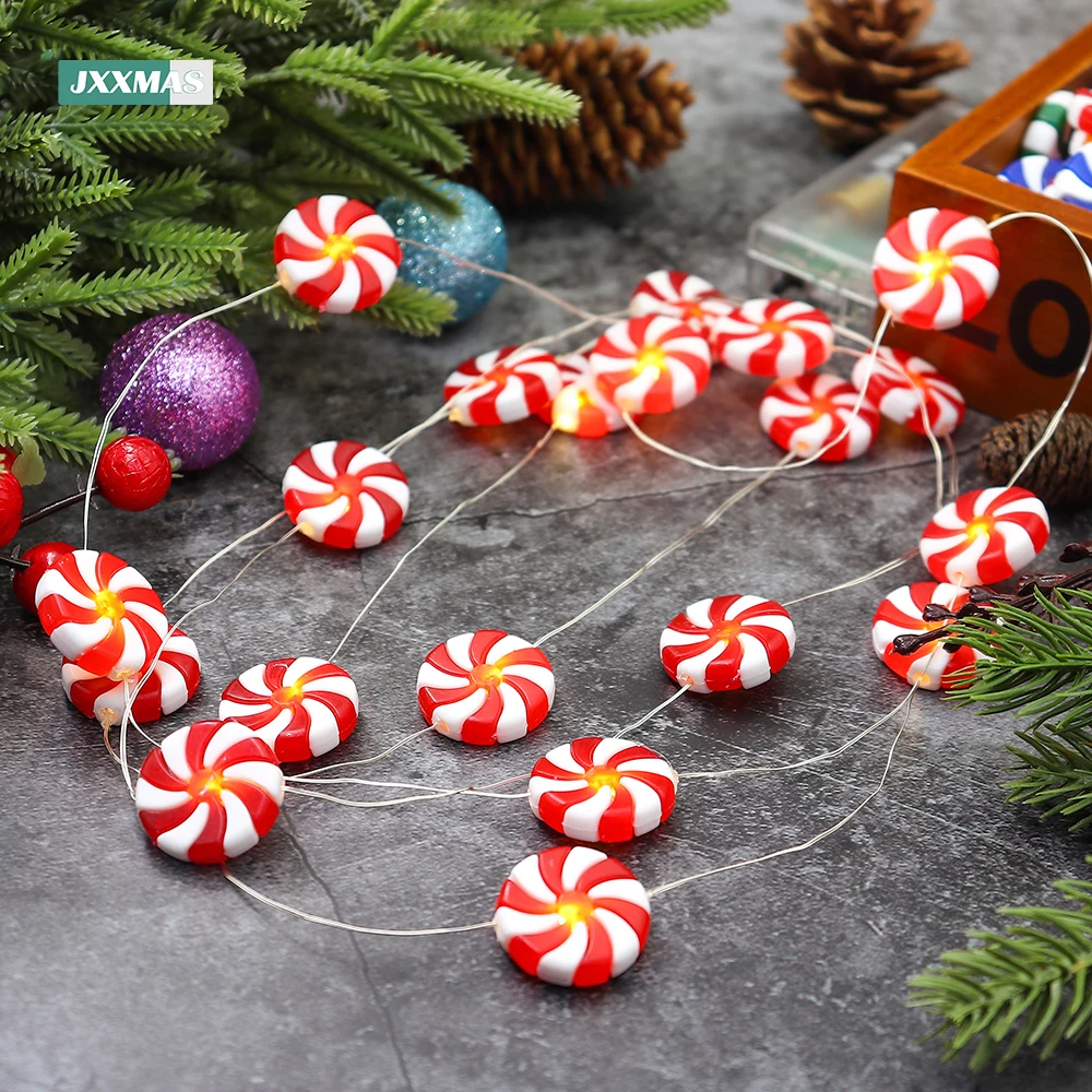 

Рождественская гирлянда для конфет, 2 м/20 светодиодов, подвесные украшения для елки, свадебная гирлянда, строительные украшения для нового года, подарки для дома, Рождество