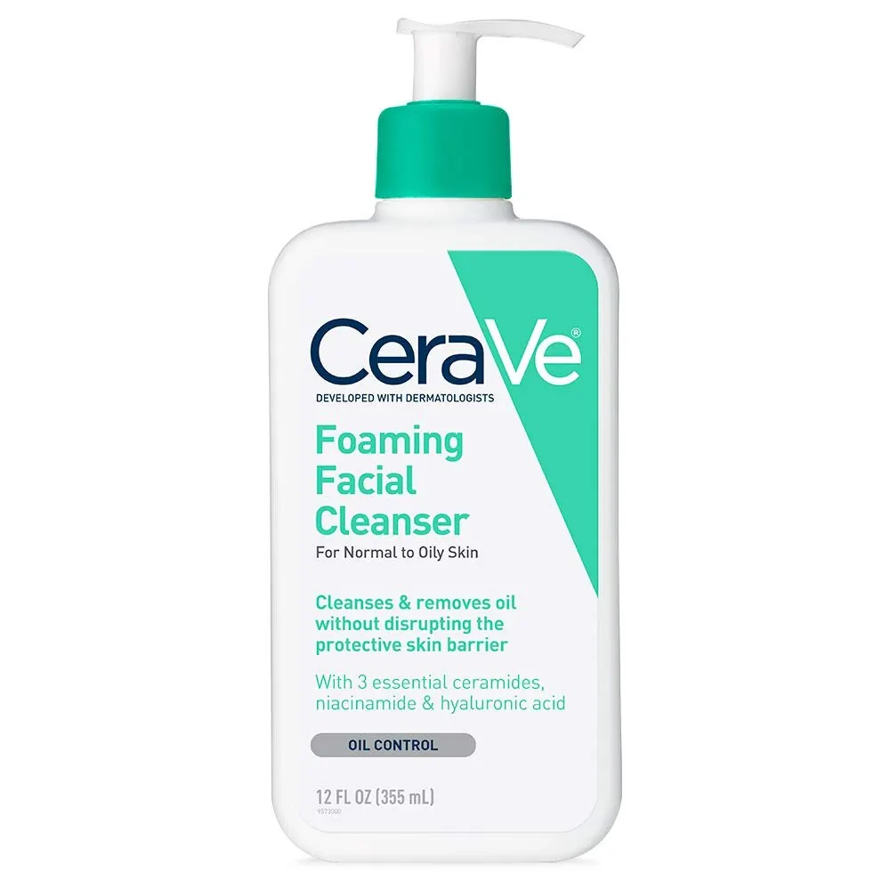 

Cerave foaming facial cleanser Normal and oily skin 236 473 Ml cleans removes hyaluronic acid Niacinamide oil control