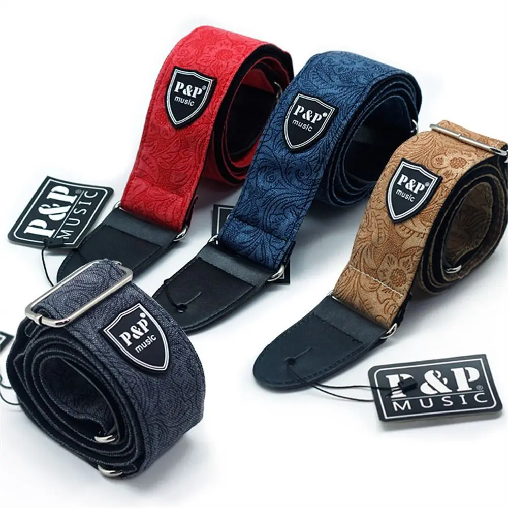 Регулируемый ремень для гитары винтажные ремни с тиснением электрогитары