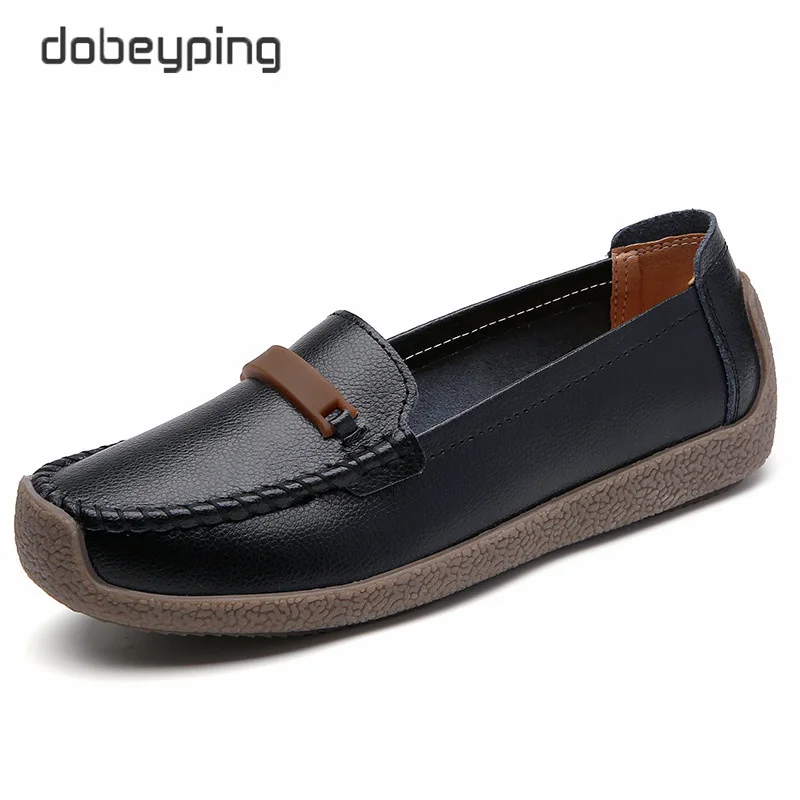 Dobeyping Summer Women Moccasins Genuine Leather Shoes Woman Slip On Loaders Ladies Casual Solid Flats Female Leisure Footwear