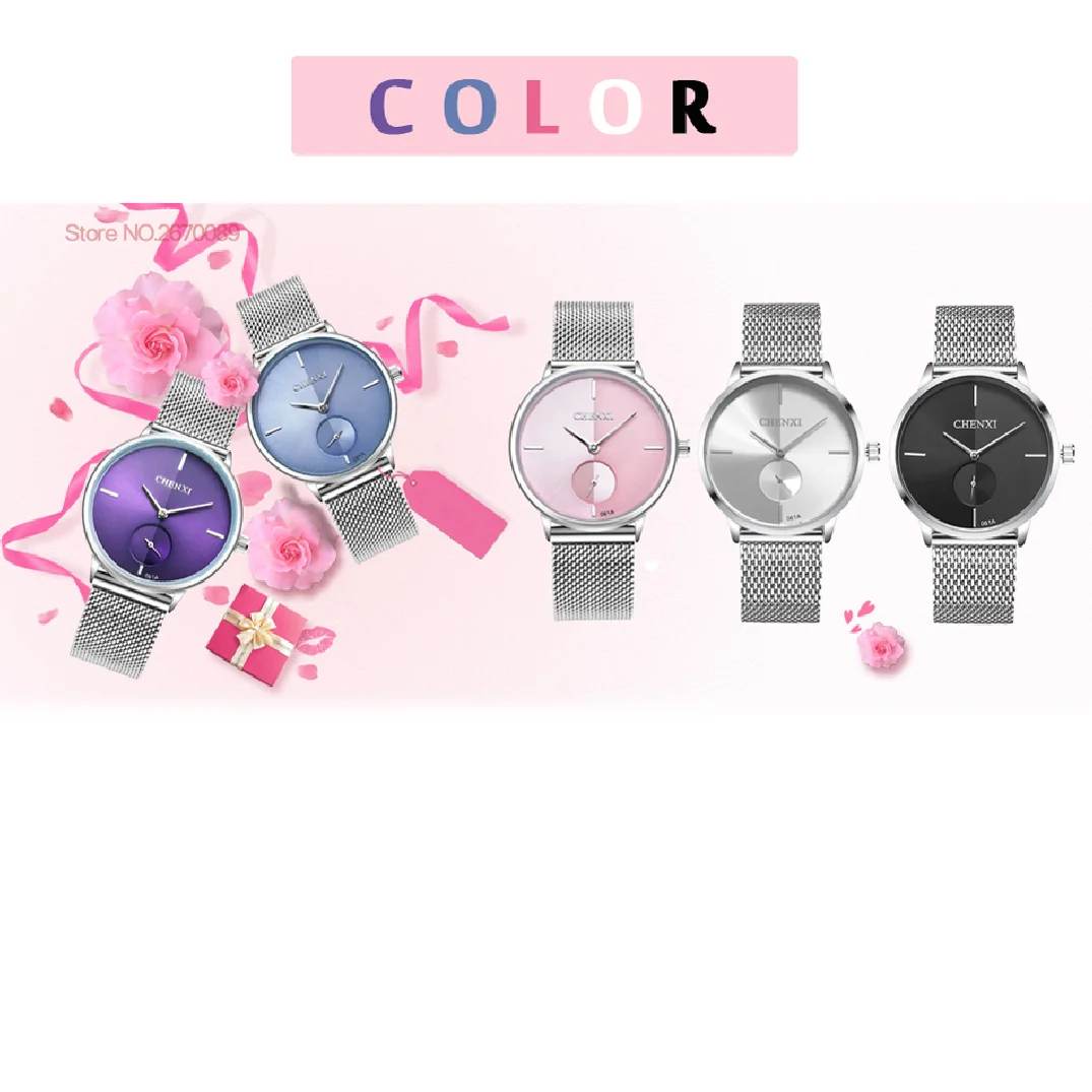 CHENXI Luxury Brand Clock Women Watch Silver Stainless Steel Mesh belt Watches Ladies Fashion Quartz-watches Relogio Feminino enlarge