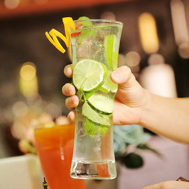 

Bamboo Cup Transparent Water Glass Cup Juice Milk Tea Cup Cocktail Cup Bar Summer Special Long Drinking Cup