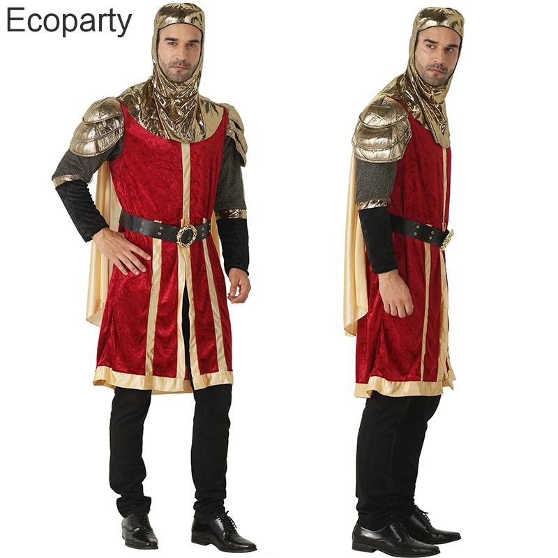 

Halloween Men's Medieval Renaissance King Cosplay Costume Purim Carnival Stage Show Knight Role Play Outfits Easter Fancy Dress