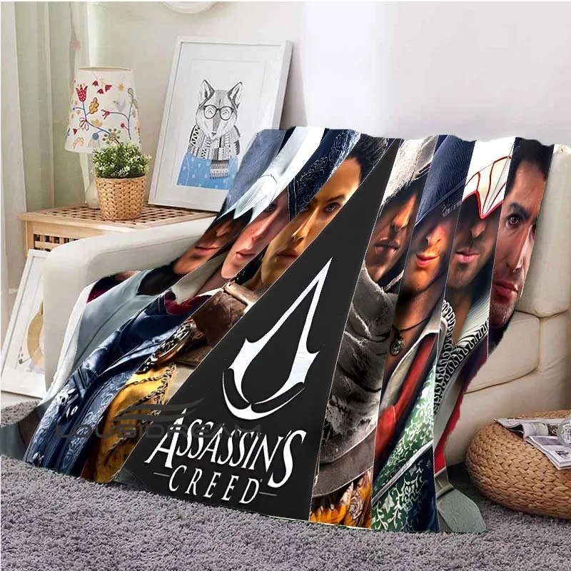 

Assassin's Creed Game Poster Anime Blanket Children Soft Bed Cover Beach Warm Travel Camping Quilt Cover Retro Blanket Cover