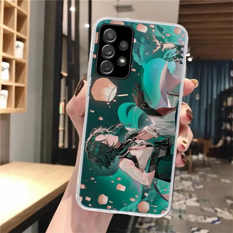 Ударопрочный Мягкий чехол Xiao Genshin для Samsung Galaxy A52 A53 A54 A12 A13 A14 A22 A23 A24 A32 A33 A34 A72 A73 A42 A43