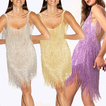 Dance Costume Women Latin Dance Dress Skirt Samba Extreme Mini Dress Elegant Evening Dresses for Women 2023 Suit Competition Use 1