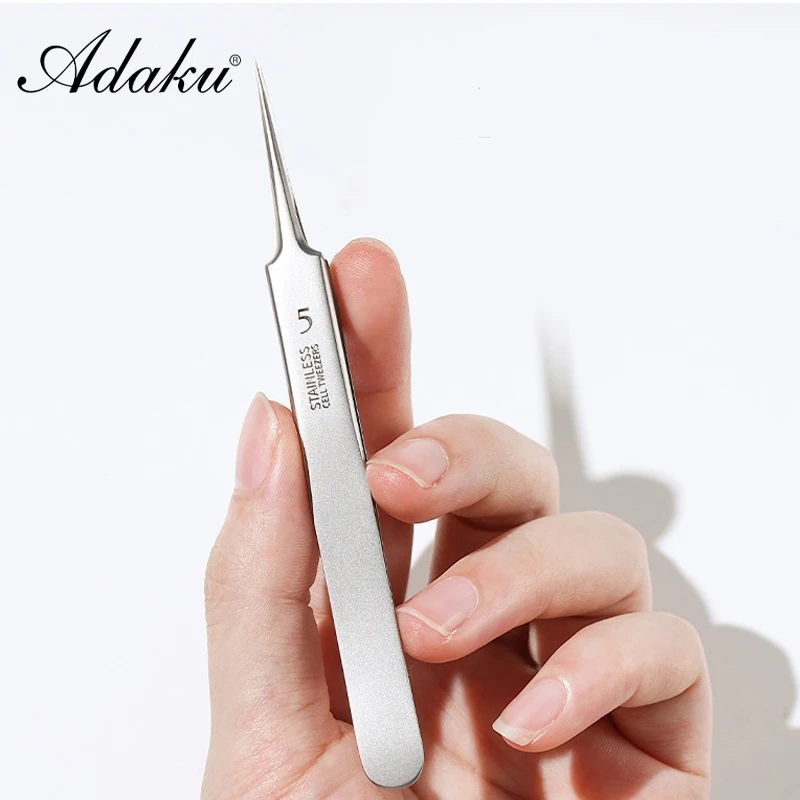 

Adaku 1 шт. немецкий ультратонкий № 5, фотоэлемент 0,1 мм, зажим для черных точек, пинцет, очиститель пор, игла для акне, инструмент для макияжа