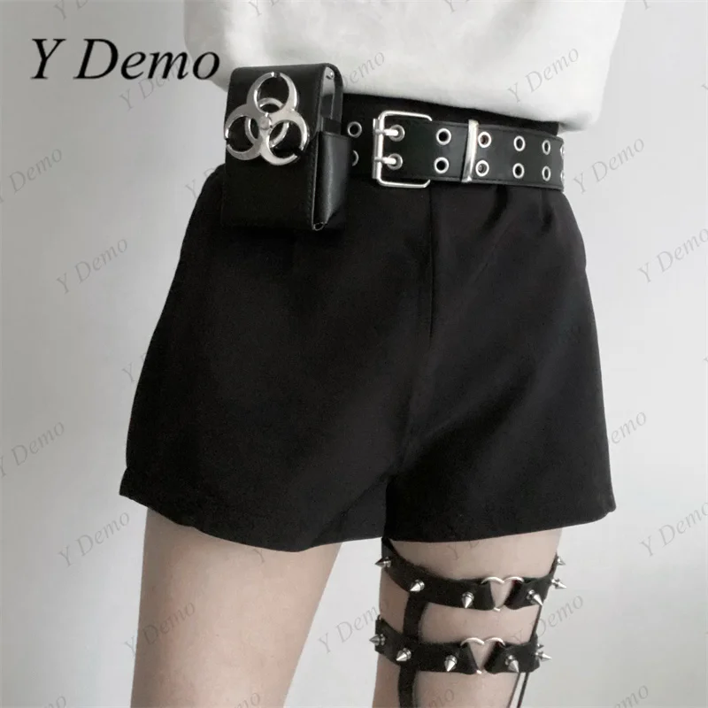 Y Demo Biochemical Reflective Mini Bag Adjustable Women Waist Belt Rock Leg Bag Straps Cosplay Streetwear