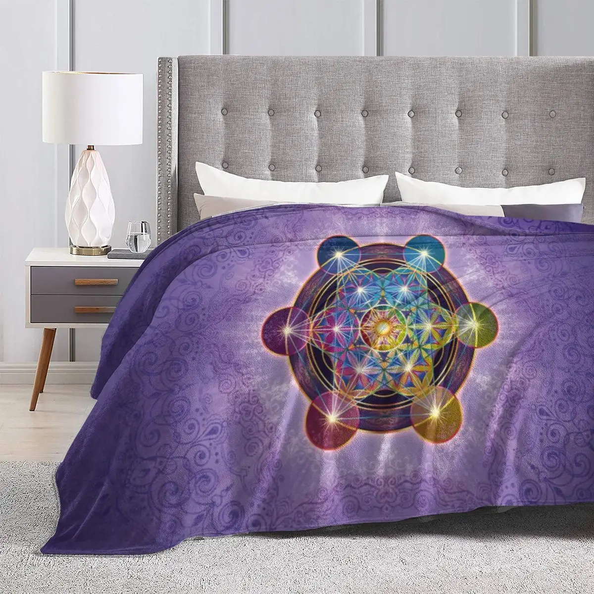 Сверхмягкое Флисовое одеяло Metatron S Cube Merkabah