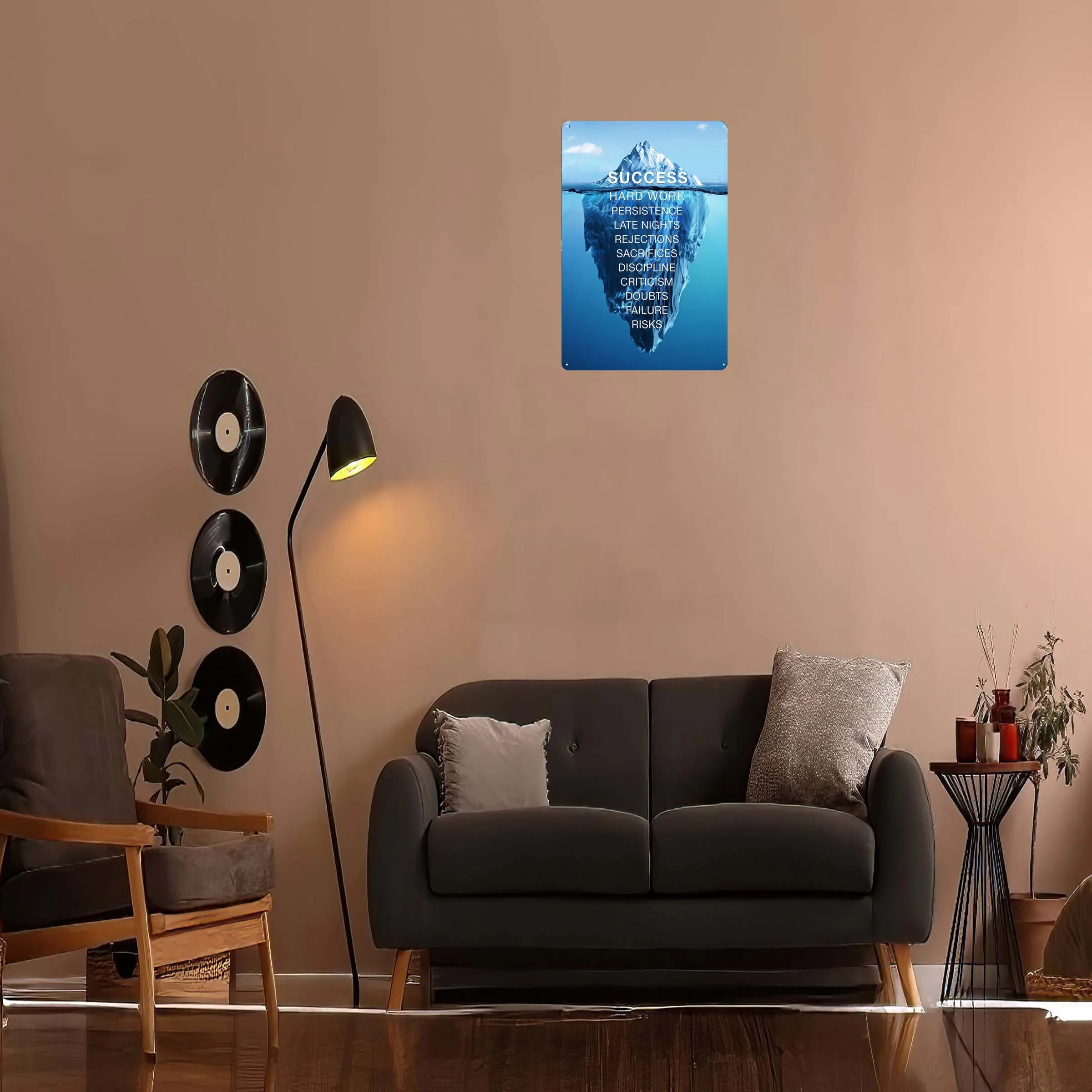 Успех похож на айсберг плакат Жестяная Табличка знак искусство Настенный декор